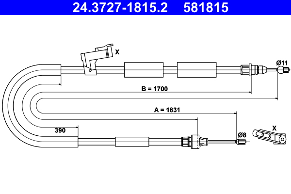 ATE 24.3727-1815.2 Seilzug, Feststellbremse