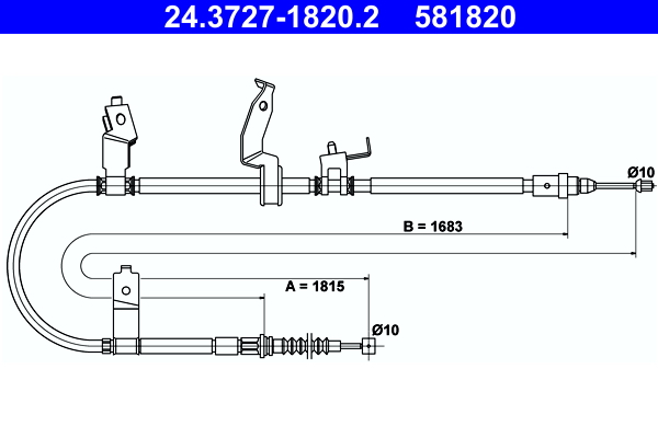 ATE 24.3727-1820.2 Seilzug, Feststellbremse