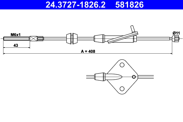 ATE 24.3727-1826.2 Seilzug, Feststellbremse