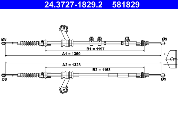 ATE 24.3727-1829.2 Seilzug, Feststellbremse
