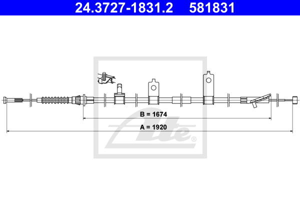 ATE 24.3727-1831.2 Cavo comando, Freno stazionamento