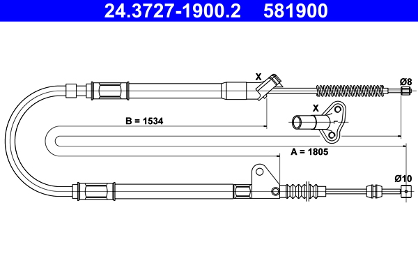 ATE 24.3727-1900.2 Seilzug, Feststellbremse