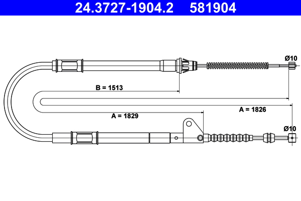 ATE 24.3727-1904.2 Seilzug, Feststellbremse