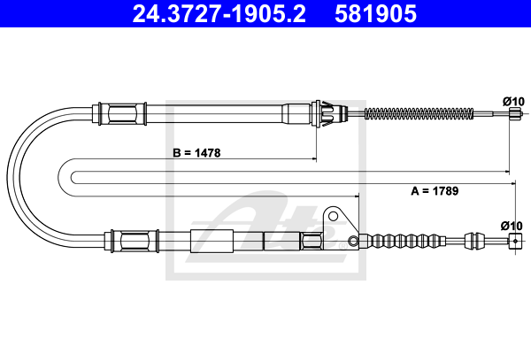 ATE 24.3727-1905.2 Cavo comando, Freno stazionamento