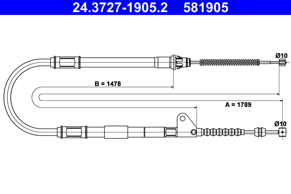 ATE 24.3727-1905.2 Seilzug, Feststellbremse