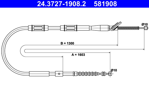ATE 24.3727-1908.2 Seilzug, Feststellbremse