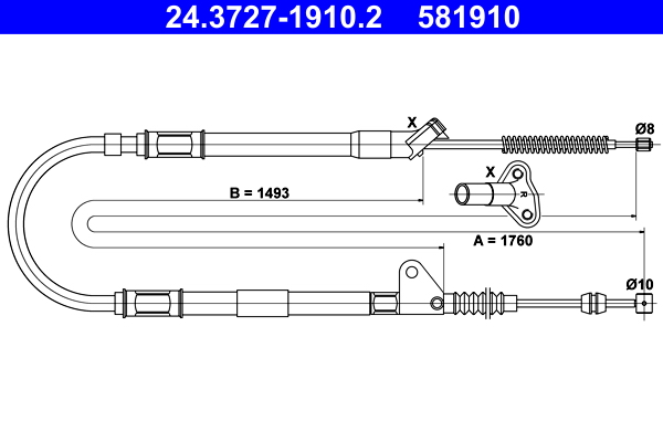 ATE 24.3727-1910.2 Seilzug, Feststellbremse