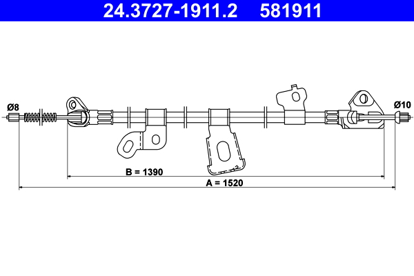 ATE 24.3727-1911.2 Seilzug, Feststellbremse