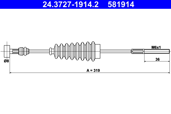 ATE 24.3727-1914.2 Seilzug, Feststellbremse