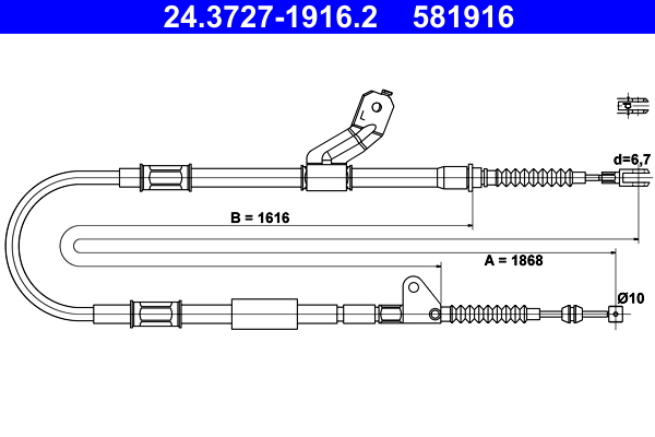 ATE 24.3727-1916.2 Seilzug, Feststellbremse
