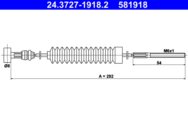 ATE 24.3727-1918.2 Seilzug, Feststellbremse