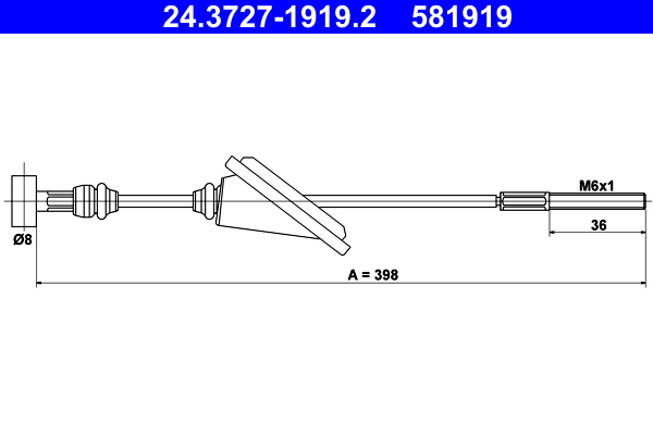 ATE 24.3727-1919.2 Seilzug, Feststellbremse