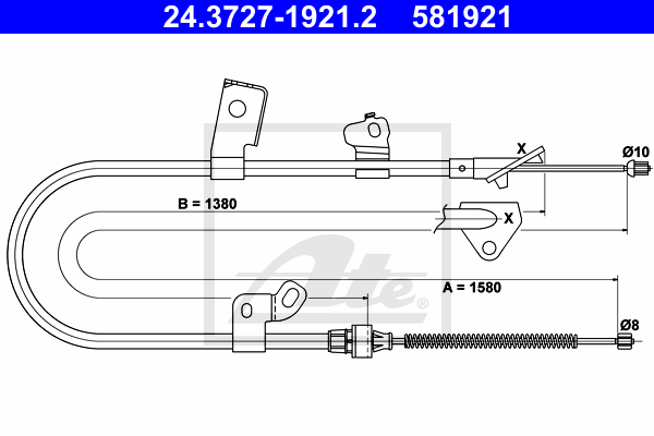 ATE 24.3727-1921.2 Cavo comando, Freno stazionamento