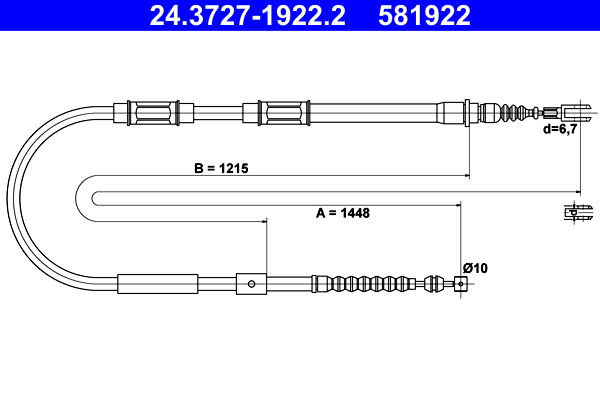 ATE 24.3727-1922.2 Seilzug, Feststellbremse
