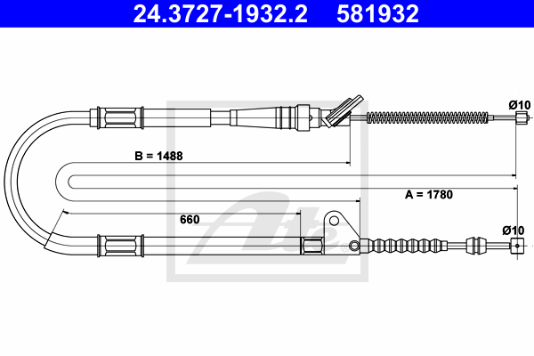 ATE 24.3727-1932.2 Cavo comando, Freno stazionamento