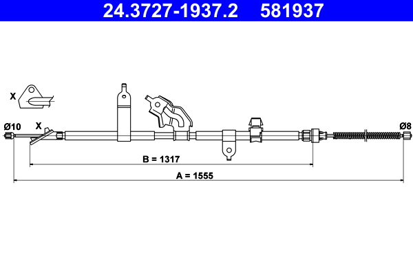 ATE 24.3727-1937.2 Seilzug, Feststellbremse