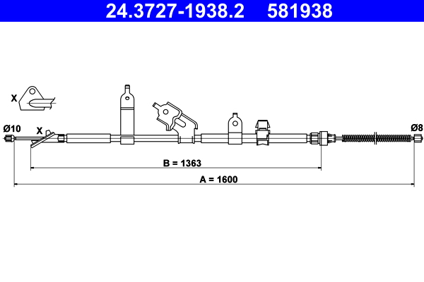 ATE 24.3727-1938.2 Seilzug, Feststellbremse