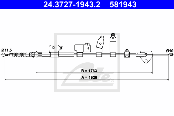 ATE 24.3727-1943.2 Cavo comando, Freno stazionamento