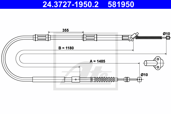 ATE 24.3727-1950.2 Cavo comando, Freno stazionamento