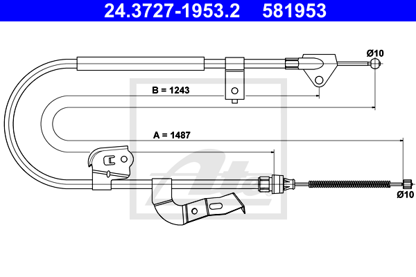 ATE 24.3727-1953.2 Cavo comando, Freno stazionamento