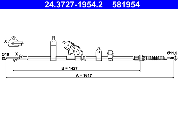 ATE 24.3727-1954.2 Seilzug, Feststellbremse