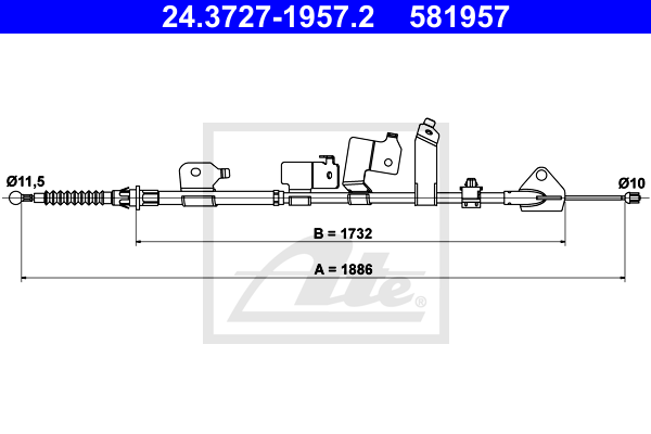 ATE 24.3727-1957.2 Cavo comando, Freno stazionamento