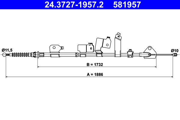 ATE 24.3727-1957.2 Seilzug, Feststellbremse