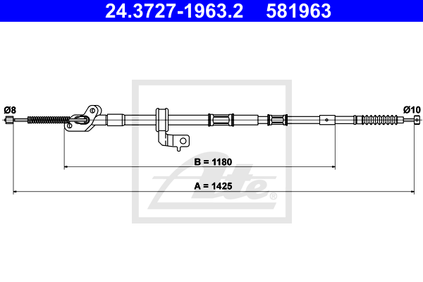 ATE 24.3727-1963.2 Cavo comando, Freno stazionamento-Cavo comando, Freno stazionamento-Ricambi Euro