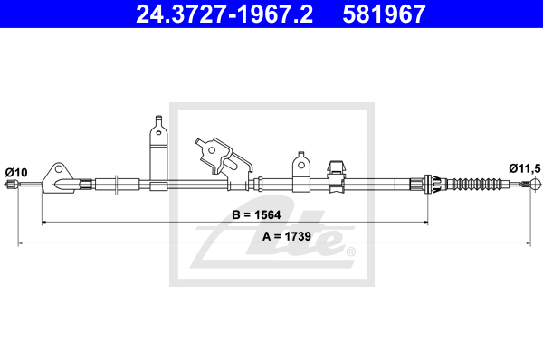 ATE 24.3727-1967.2 Cavo comando, Freno stazionamento