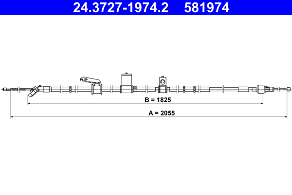 ATE 24.3727-1974.2 huzal, rögzítőfék LEXUS TOYOTA