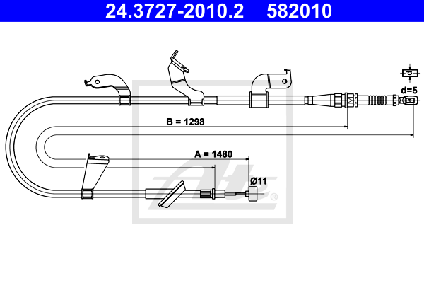 ATE 24.3727-2010.2 Cavo comando, Freno stazionamento-Cavo comando, Freno stazionamento-Ricambi Euro