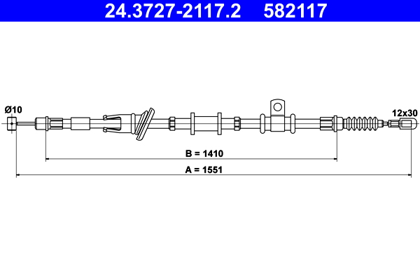 ATE 24.3727-2117.2 Seilzug, Feststellbremse
