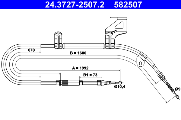 ATE 24.3727-2507.2 Seilzug, Feststellbremse