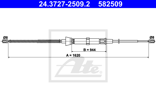 ATE 24.3727-2509.2 Cavo comando, Freno stazionamento