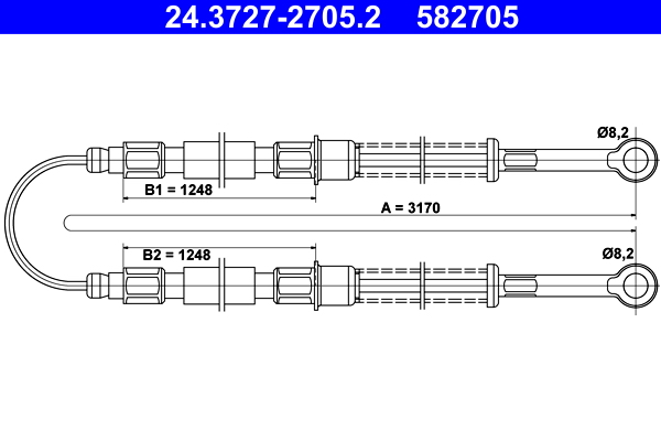 ATE 24.3727-2705.2 Seilzug, Feststellbremse