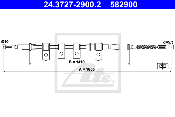 ATE 24.3727-2900.2 Cavo comando, Freno stazionamento