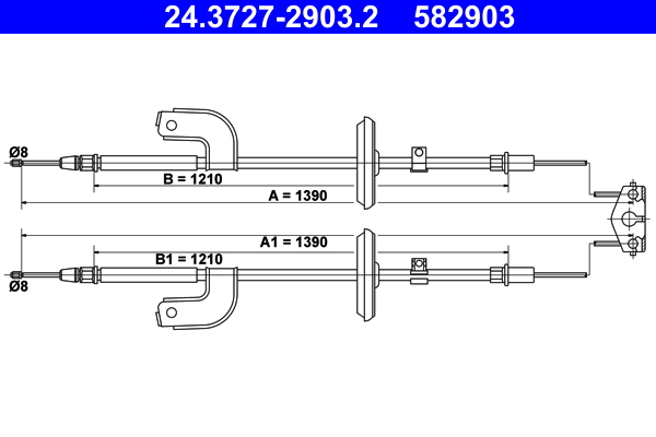 ATE 24.3727-2903.2 Seilzug, Feststellbremse