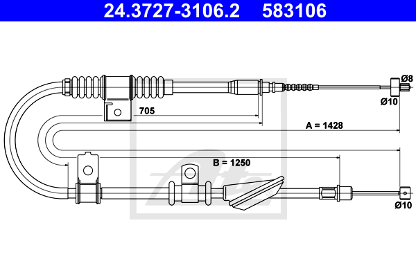 ATE 24.3727-3106.2 Cavo comando, Freno stazionamento