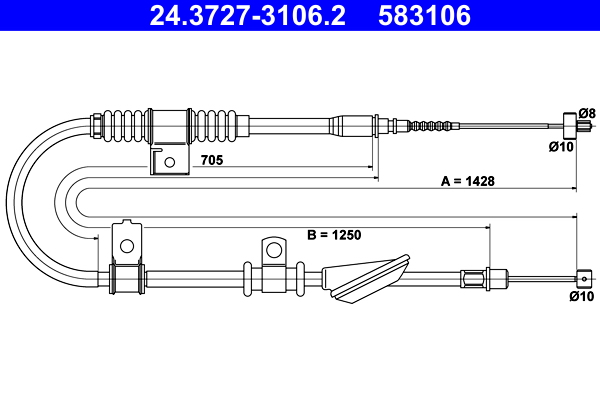 ATE 24.3727-3106.2 Seilzug, Feststellbremse