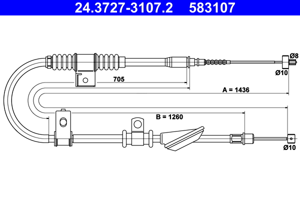 ATE 24.3727-3107.2 Seilzug, Feststellbremse