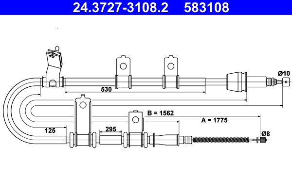 ATE 24.3727-3108.2 Seilzug, Feststellbremse