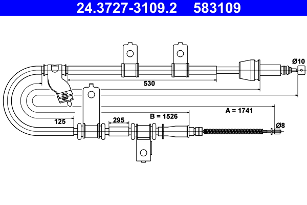 ATE 24.3727-3109.2 Seilzug, Feststellbremse