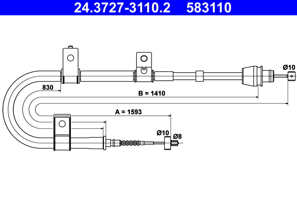 ATE 24.3727-3110.2 Seilzug, Feststellbremse