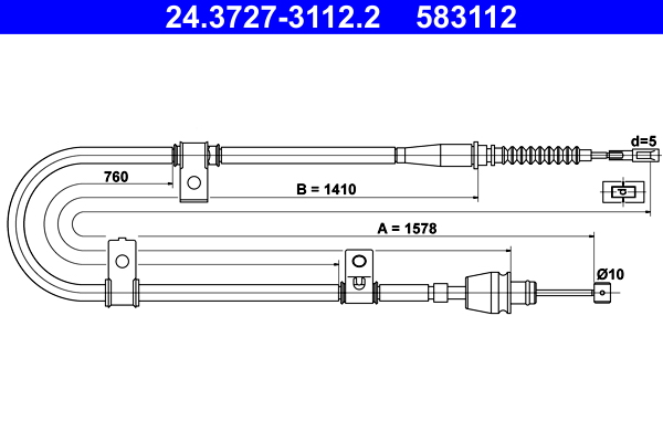 ATE 24.3727-3112.2 Seilzug, Feststellbremse