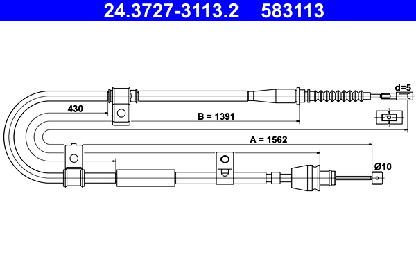 ATE 24.3727-3113.2 Seilzug, Feststellbremse