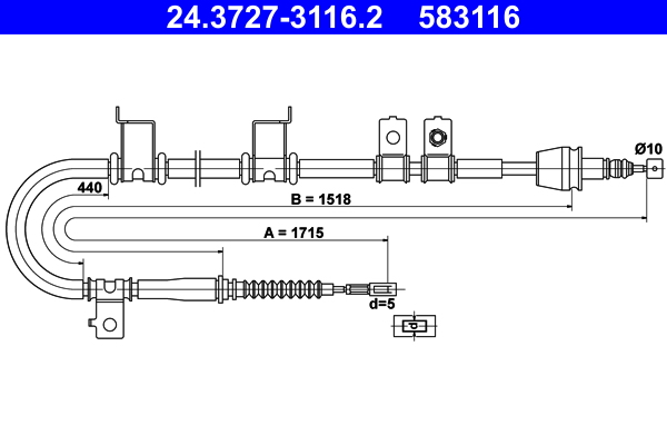 ATE 24.3727-3116.2 Seilzug, Feststellbremse