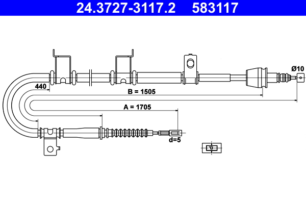 ATE 24.3727-3117.2 Seilzug, Feststellbremse