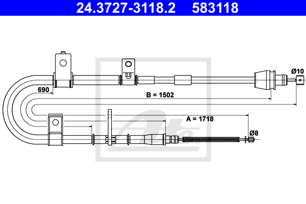 ATE 24.3727-3118.2 Cavo comando, Freno stazionamento