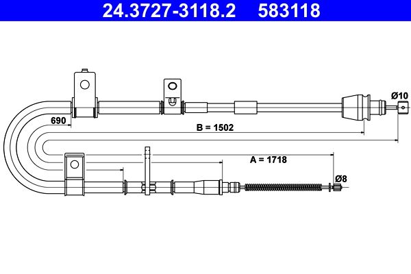 ATE 24.3727-3118.2 Seilzug, Feststellbremse