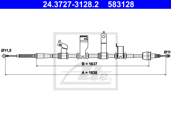 ATE 24.3727-3128.2 Cavo comando, Freno stazionamento